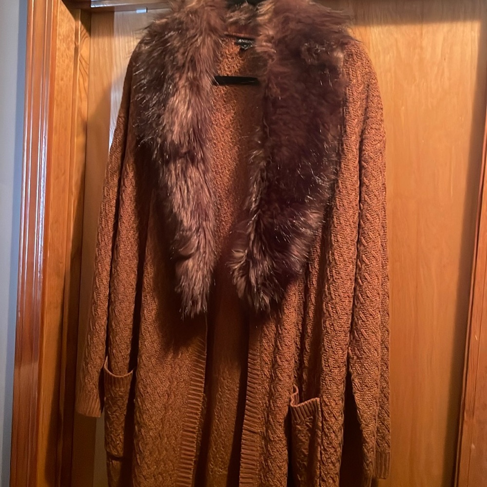 Angeleno fur collar cardigan